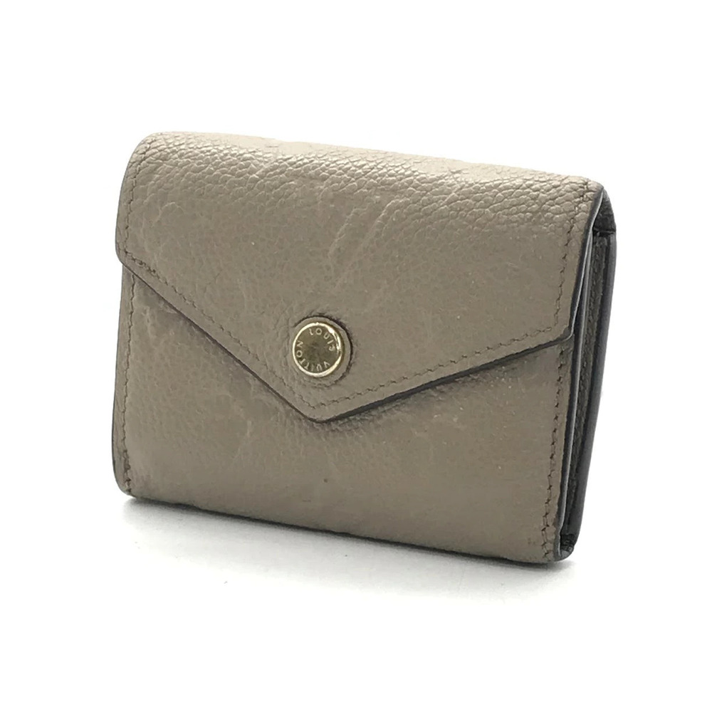 LOUIS VUITTON Monogram Empreinte Portefeuille Zo Tri fold Wallet Tourterelle